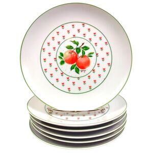 George Good Japan Vintage Porcelain Fabrizio Apple 7 5/8" Salad Plates Set of 6